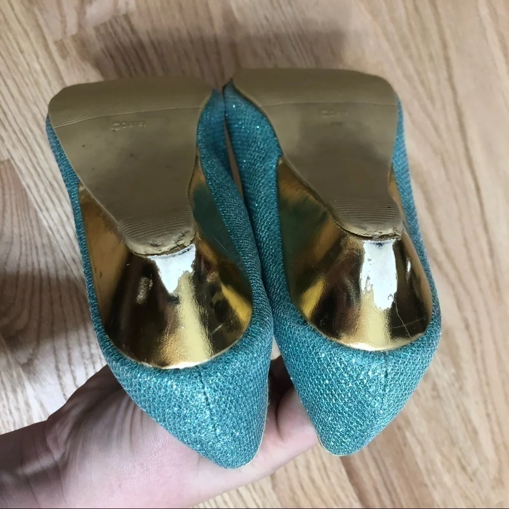 Disney Jasmine Wedge Heels Sz 2/3 Play Shoes Blue